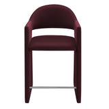 Quartz 37 Inch Performance Velvet Counter Stool in Mulberry
