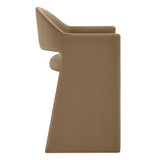 Quartz 37 Inch Performance Velvet Counter Stool in Taupe