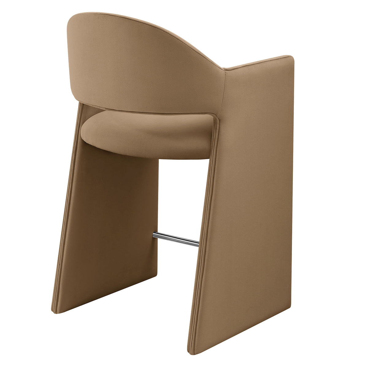 Quartz 37 Inch Performance Velvet Counter Stool in Taupe