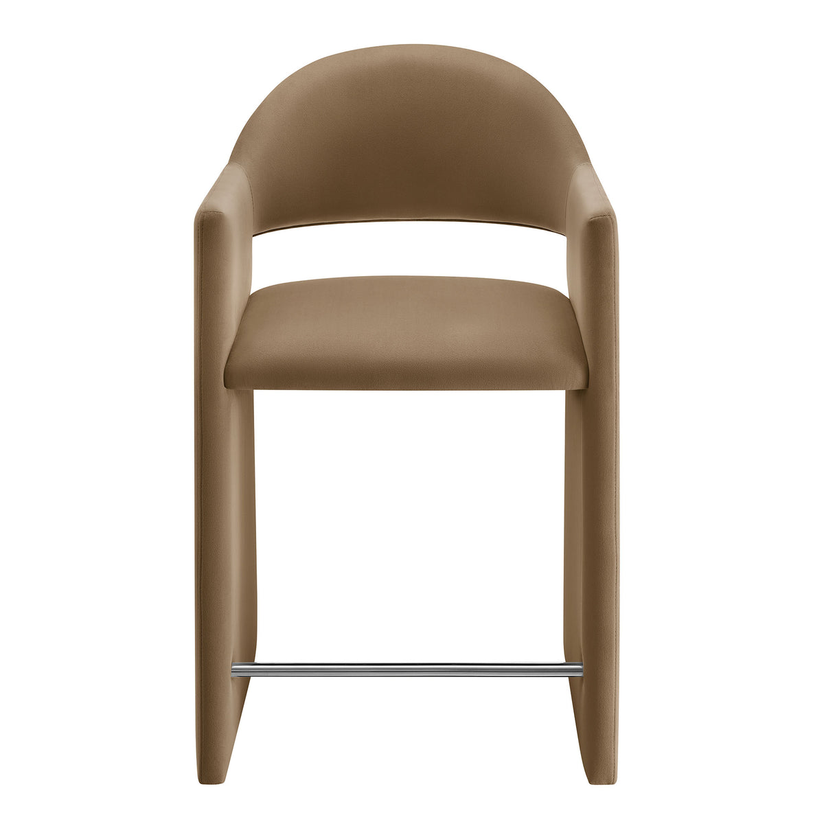 Quartz 37 Inch Performance Velvet Counter Stool in Taupe
