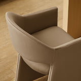 Quartz 37 Inch Performance Velvet Counter Stool in Taupe
