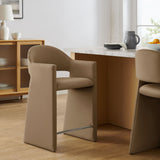 Quartz 37 Inch Performance Velvet Counter Stool in Taupe