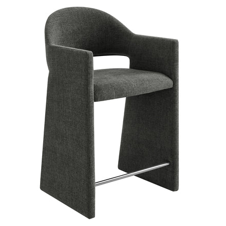 Talia 37 Inch Upholstered Fabric Counter Stool in Charcoal