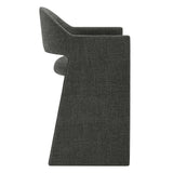 Quartz 37 Inch Upholstered Fabric Counter Stool in Charcoal
