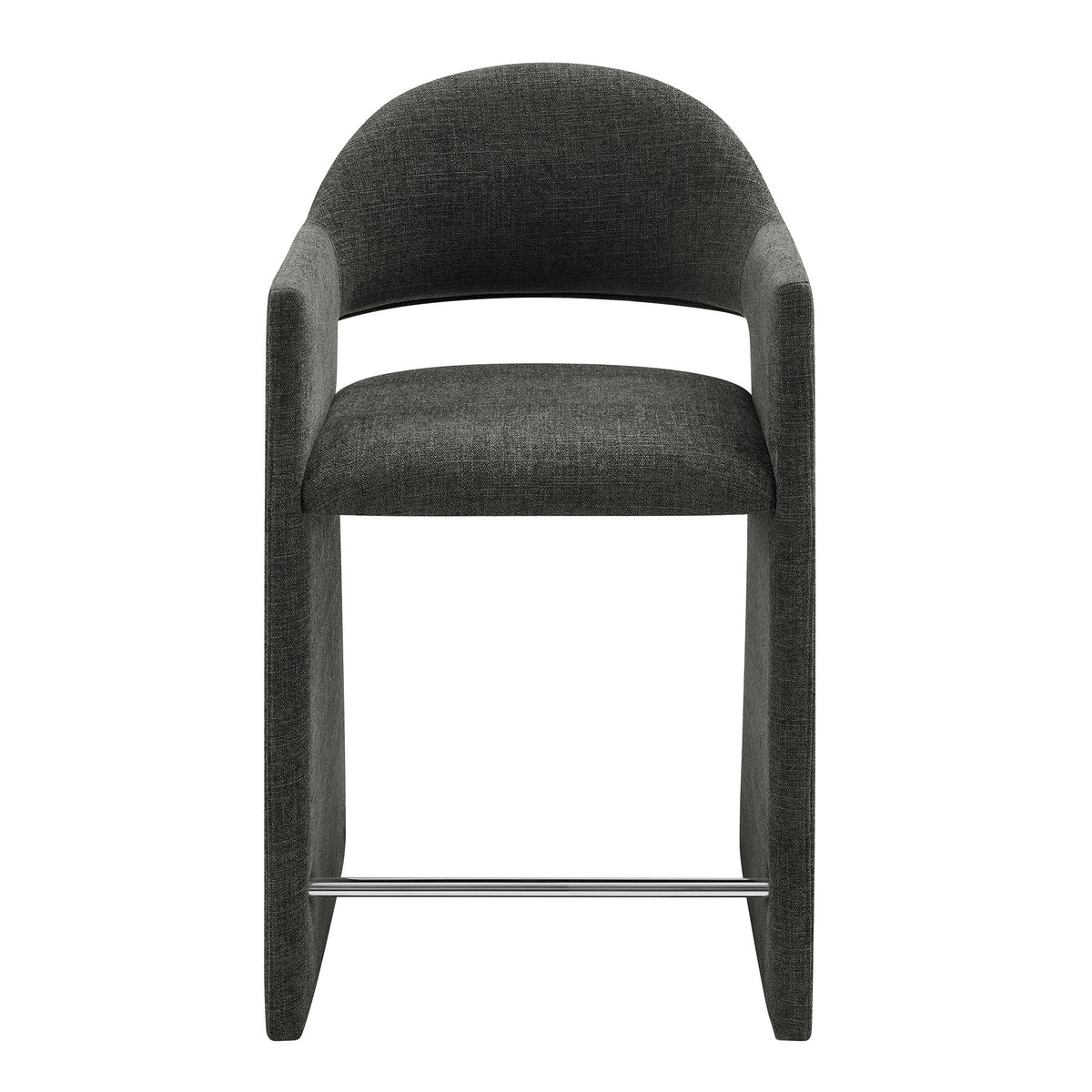 Quartz 37 Inch Upholstered Fabric Counter Stool in Charcoal