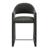 Quartz 37 Inch Upholstered Fabric Counter Stool in Charcoal