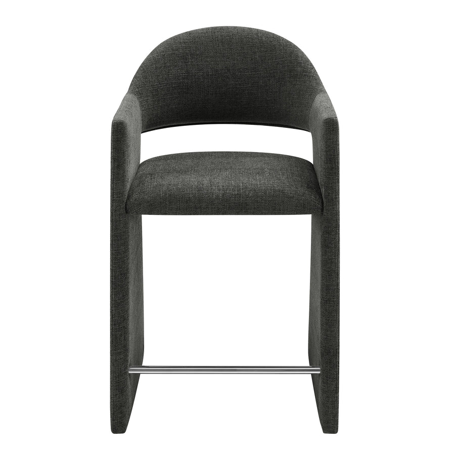 Quartz 37 Inch Upholstered Fabric Counter Stool in Charcoal