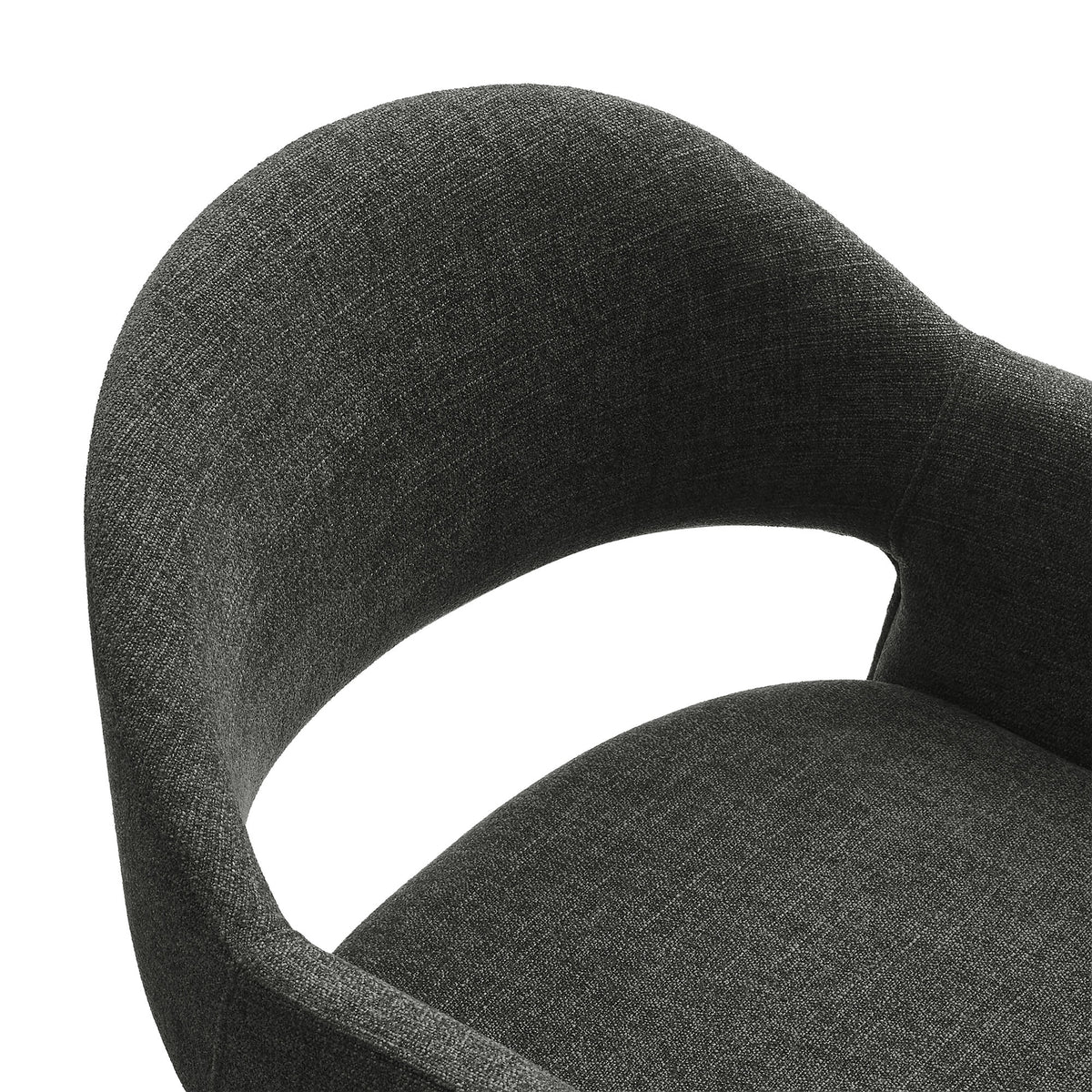 Quartz 37 Inch Upholstered Fabric Counter Stool in Charcoal