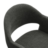 Quartz 37 Inch Upholstered Fabric Counter Stool in Charcoal