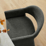 Quartz 37 Inch Upholstered Fabric Counter Stool in Charcoal