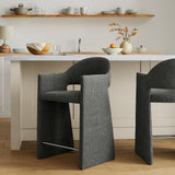 Quartz 37 Inch Upholstered Fabric Counter Stool in Charcoal