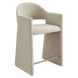 Quartz 37 Inch Upholstered Fabric Counter Stool in Linen