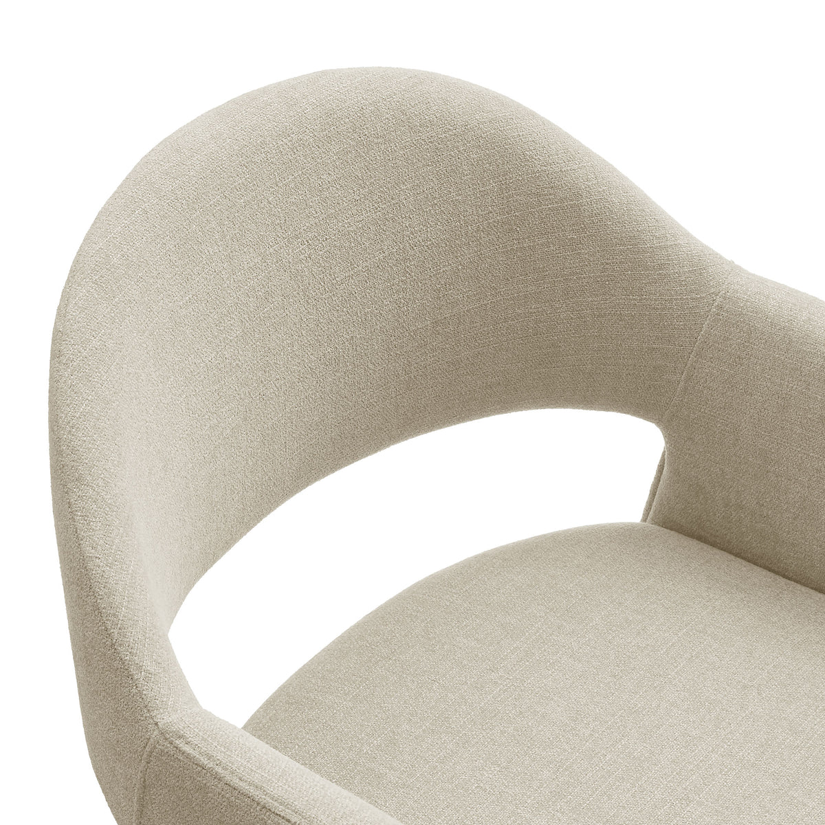 Quartz 37 Inch Upholstered Fabric Counter Stool in Linen