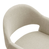 Quartz 37 Inch Upholstered Fabric Counter Stool in Linen