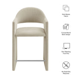 Quartz 37 Inch Upholstered Fabric Counter Stool in Linen