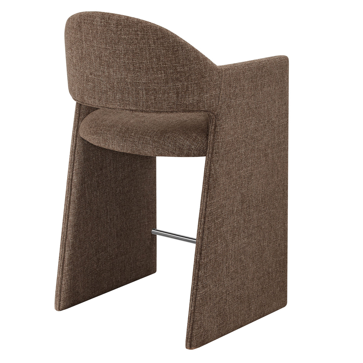 Quartz 37 Inch Upholstered Fabric Counter Stool in Mocha
