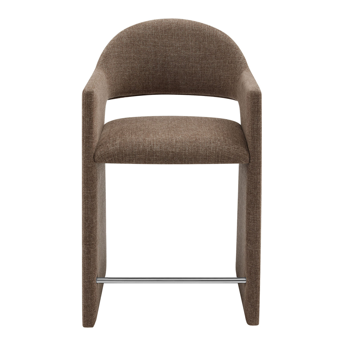 Quartz 37 Inch Upholstered Fabric Counter Stool in Mocha