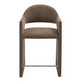 Quartz 37 Inch Upholstered Fabric Counter Stool in Mocha