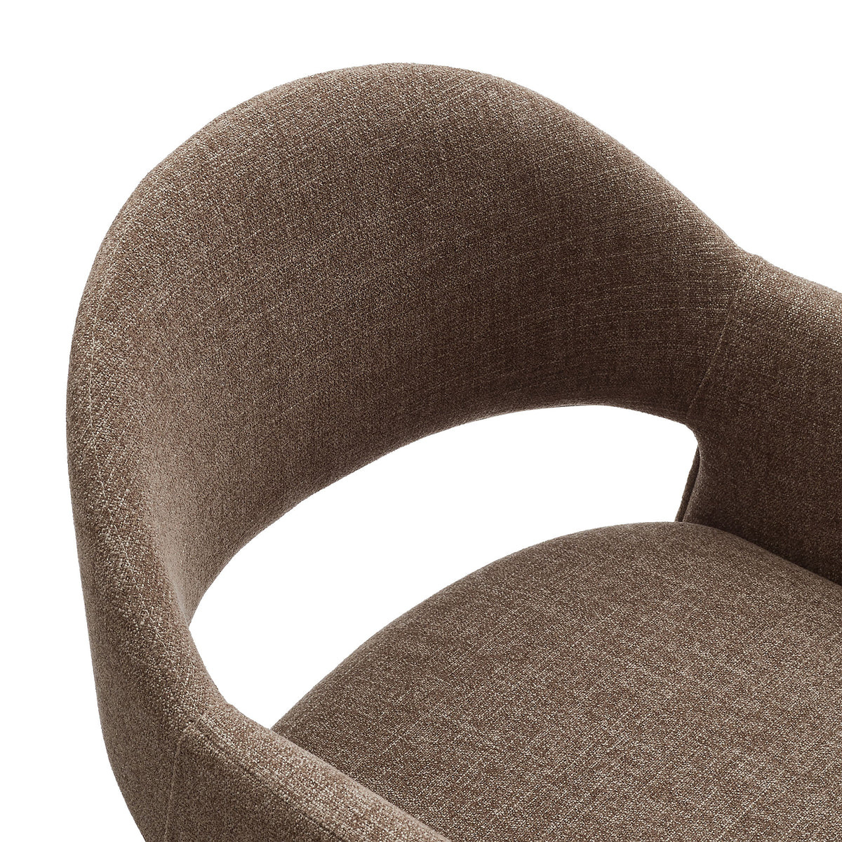 Quartz 37 Inch Upholstered Fabric Counter Stool in Mocha