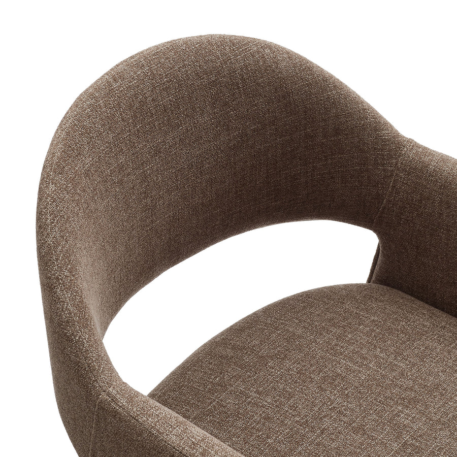 Quartz 37 Inch Upholstered Fabric Counter Stool in Mocha
