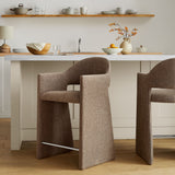 Quartz 37 Inch Upholstered Fabric Counter Stool in Mocha