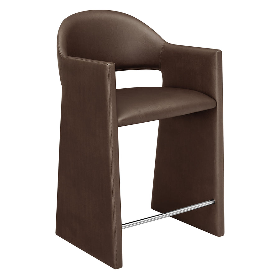 Quartz 37 Inch Vegan Leather Counter Stool in Espresso
