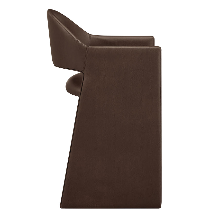 Quartz 37 Inch Vegan Leather Counter Stool in Espresso