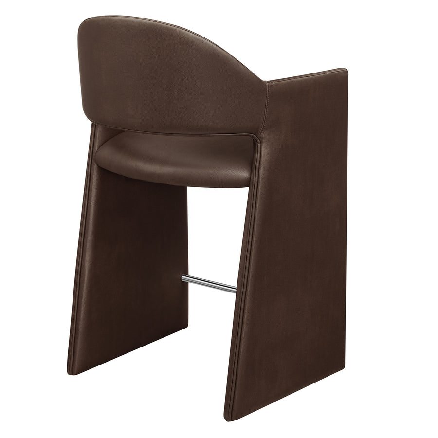 Quartz 37 Inch Vegan Leather Counter Stool in Espresso