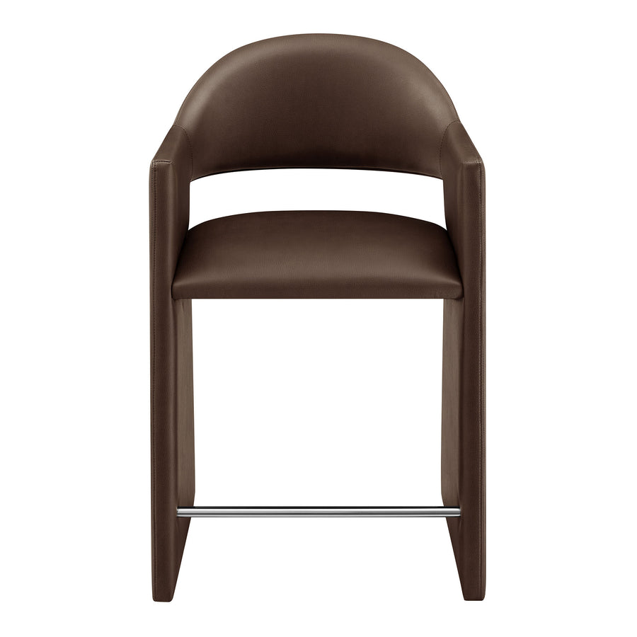 Quartz 37 Inch Vegan Leather Counter Stool in Espresso