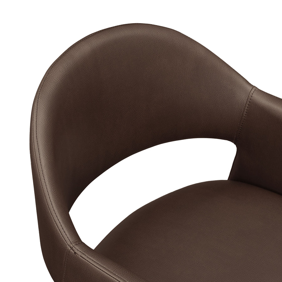 Quartz 37 Inch Vegan Leather Counter Stool in Espresso