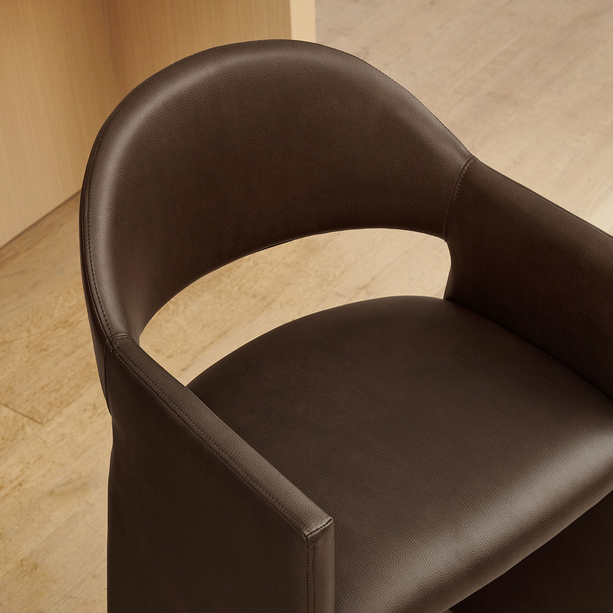 Quartz 37 Inch Vegan Leather Counter Stool in Espresso