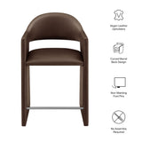 Quartz 37 Inch Vegan Leather Counter Stool in Espresso
