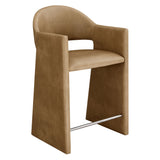Quartz 37 Inch Vegan Leather Counter Stool in Toast