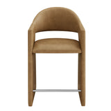 Quartz 37 Inch Vegan Leather Counter Stool in Toast