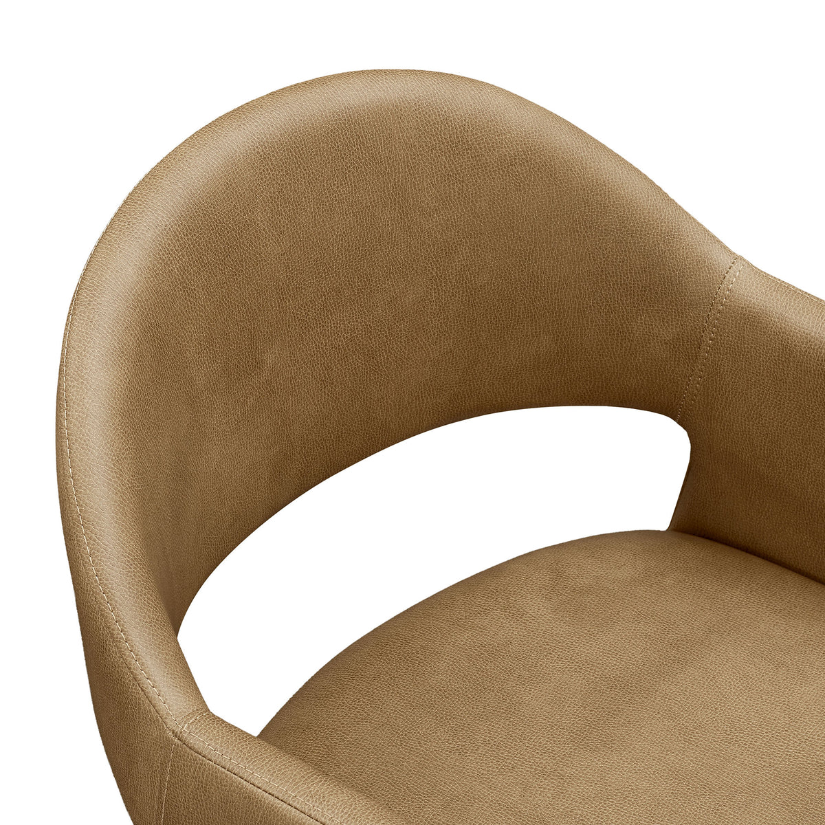 Quartz 37 Inch Vegan Leather Counter Stool in Toast