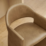 Quartz 37 Inch Vegan Leather Counter Stool in Toast