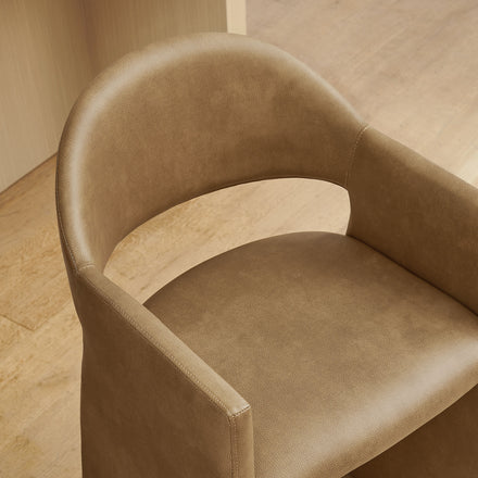 Talia 37 Inch Vegan Leather Counter Stool in Toast