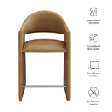 Quartz 37 Inch Vegan Leather Counter Stool in Toast
