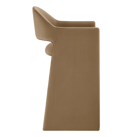Talia 41 Inch Performance Velvet Bar Stool in Taupe