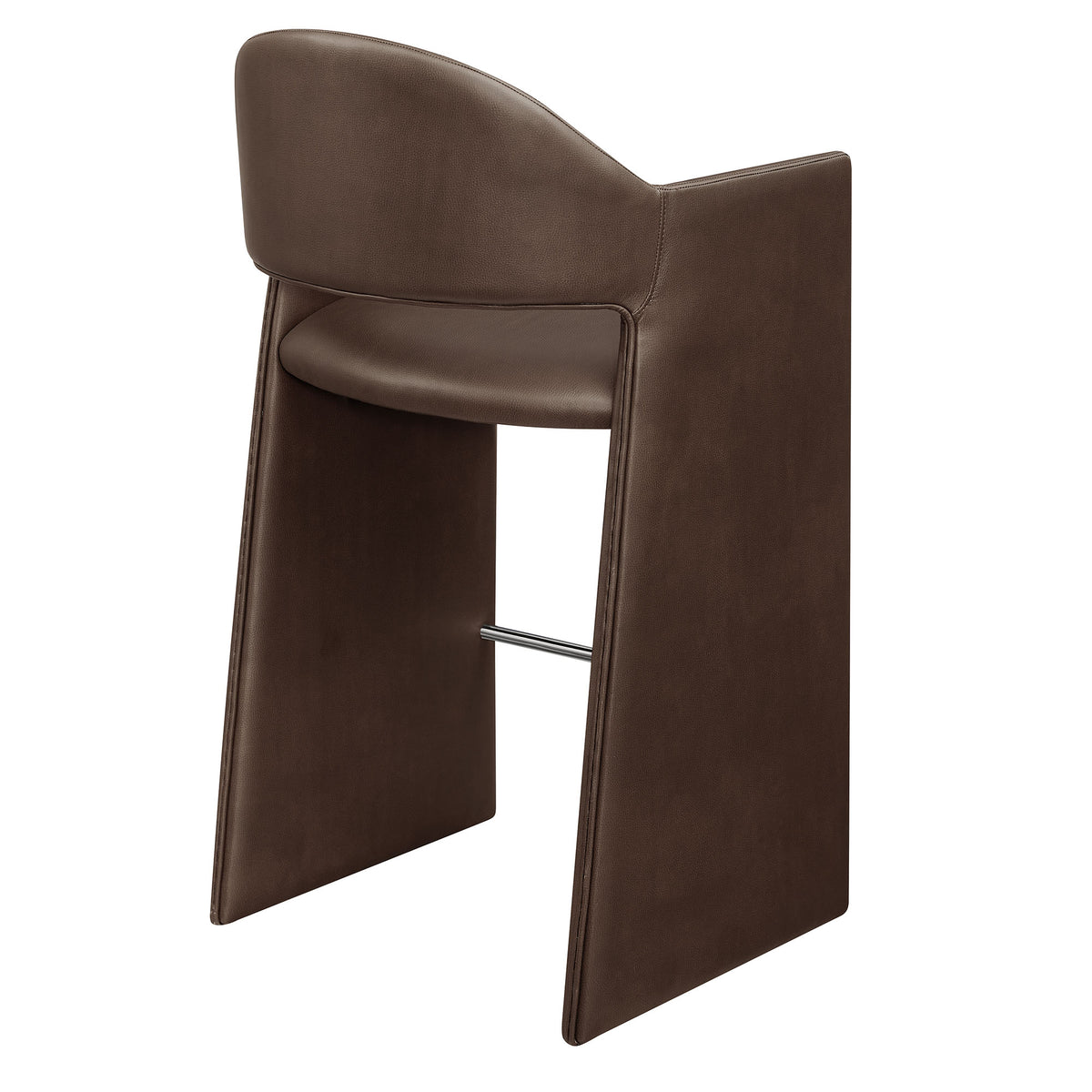 Quartz 41 Inch Vegan Leather Bar Stool in Espresso