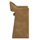 Quartz 41 Inch Vegan Leather Bar Stool in Toast