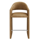 Quartz 41 Inch Vegan Leather Bar Stool in Toast