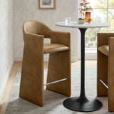 Quartz 41 Inch Vegan Leather Bar Stool in Toast