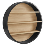 Glengarriff 47" Round Wall Book Shelf in Black Natural