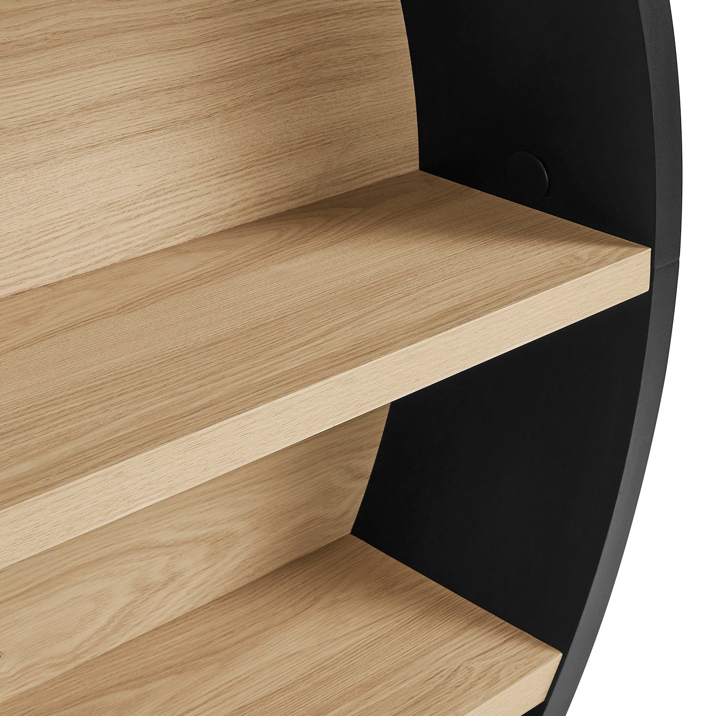 Glengarriff 47" Round Wall Book Shelf in Black Natural