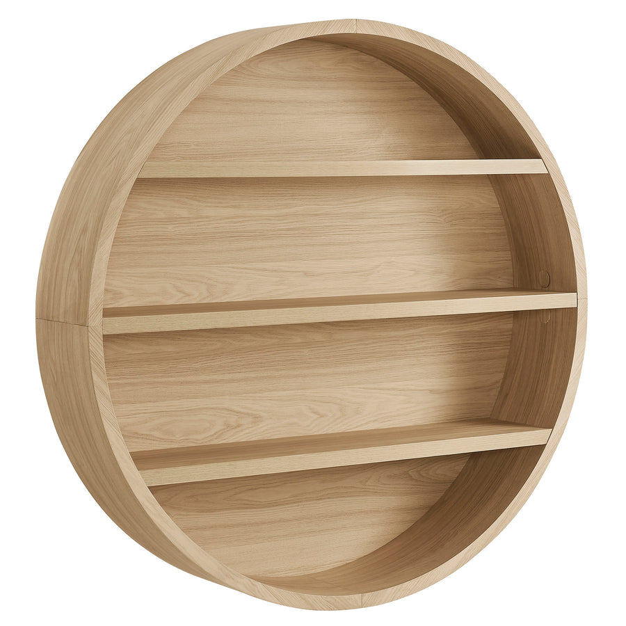 Glengarriff 47" Round Wall Book Shelf in Natural