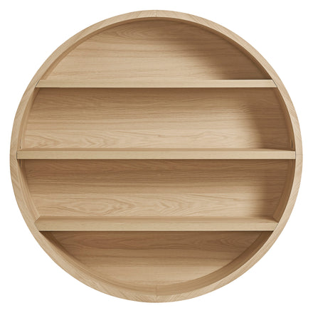 Romy 47" Round Wall Book Shelf in Natural