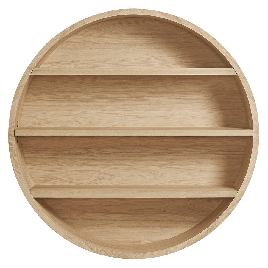 Glengarriff 47" Round Wall Book Shelf in Natural