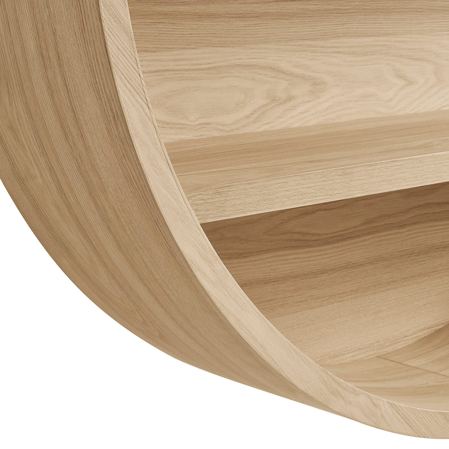 Glengarriff 47" Round Wall Book Shelf in Natural