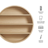 Glengarriff 47" Round Wall Book Shelf in Natural
